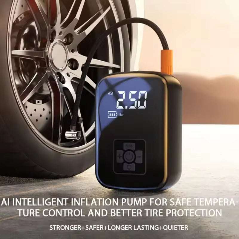 Wireless Electric Air Compressor for Tires - Versatile Inflator Pump for Motorcycles, Bicycles, Boats, and Sports Balls